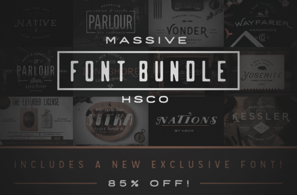 A massive font bundle from Hustle Supply Co. This offer is available only for a limited time.