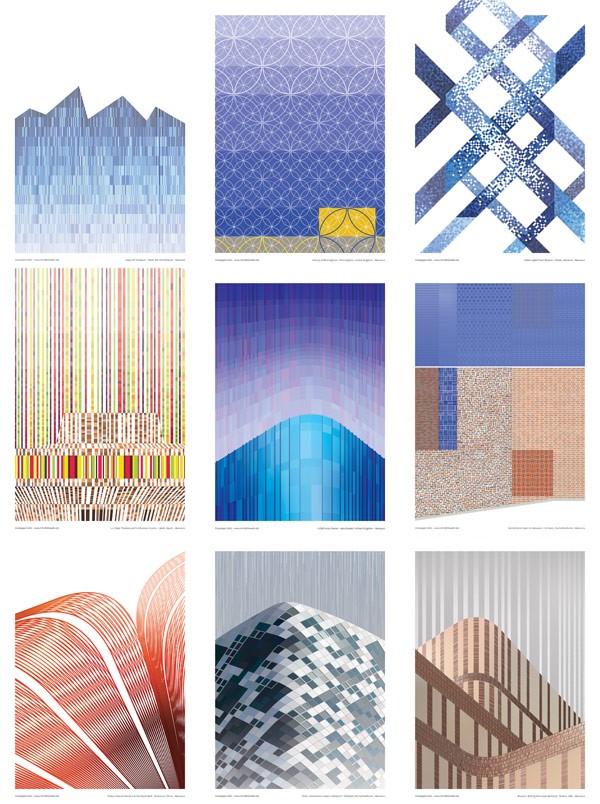 With this poster series, Giuseppe Gallo turns Mecanoo's designs into visual patterns.