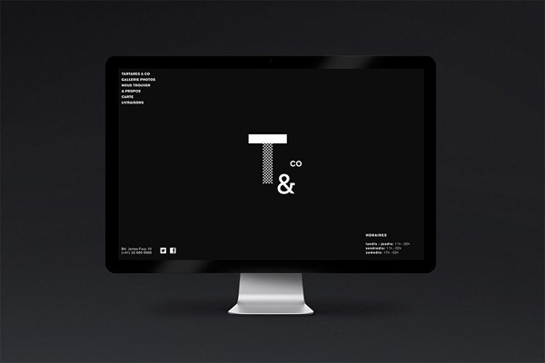 The home page of the website is based on simple black and white.