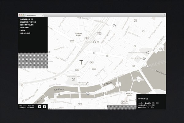 The website also includes a map of Geneva.