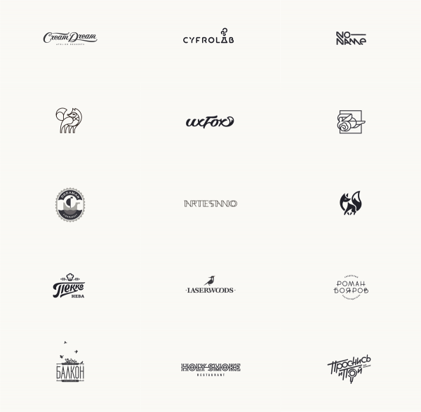 Part two of the logos from 2014 - 2015 created by Igor Hrupin, a Moscow, Russia based graphic designer.