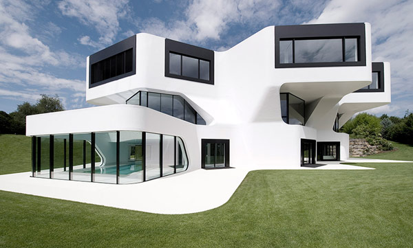 The team of J. Mayer H. Architects designed this modern villa outside Ludwigsburg, Germany.
