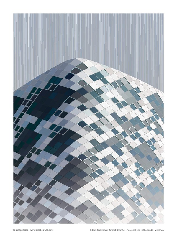 Hilton Amsterdam – this poster visualizes the use of pattern in architecture.