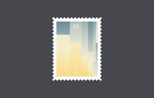 Graphic design for a series of letter-inspired stamps.