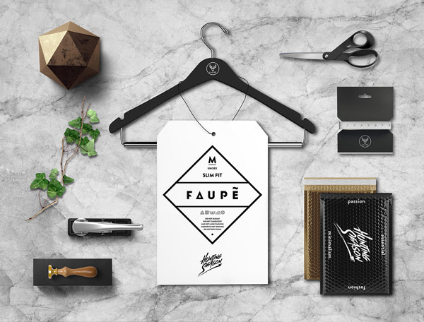 FAUPÈ – fashion label brand identity by Polish graphic designer Dawid Cmok.