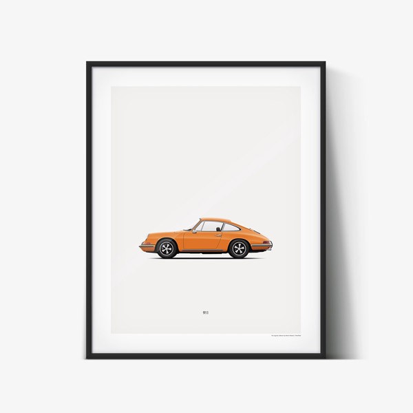 Porsche 911 – classic car poster illustration by Martin Miskolci of Petrolified.