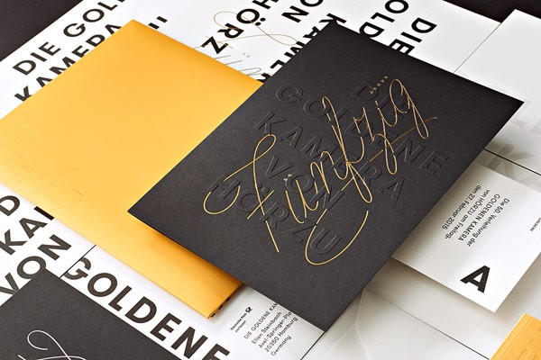 A collection of print design created by studio Paperlux for The Golden Camera 2015.
