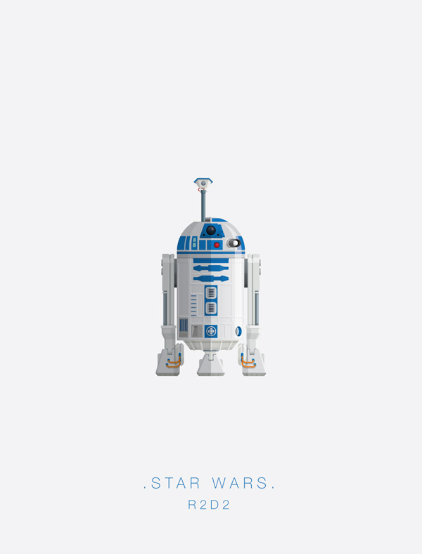 2 Star Wars - Vector graphic by Fred Birchal of R2D2.