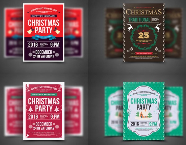 Lovely designed christmas flyer templates for your projects.