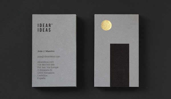 Two examples of the two-sided business cards.