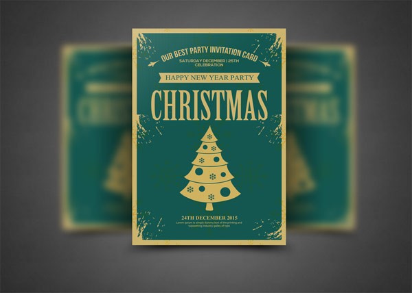 A mockup for christmas party invitations.