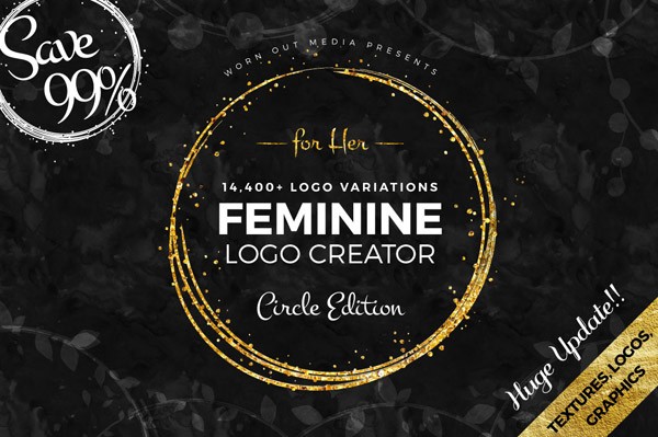 Feminine Logo Creator – The circle edition from Worn Out Media Co.