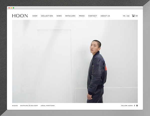 Home page of the HOON online shop.
