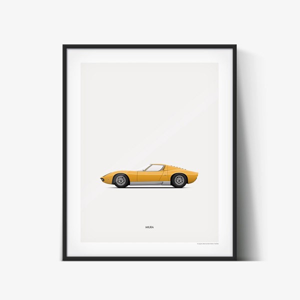 The Lamborghini Miura has been designed in the 1960s.