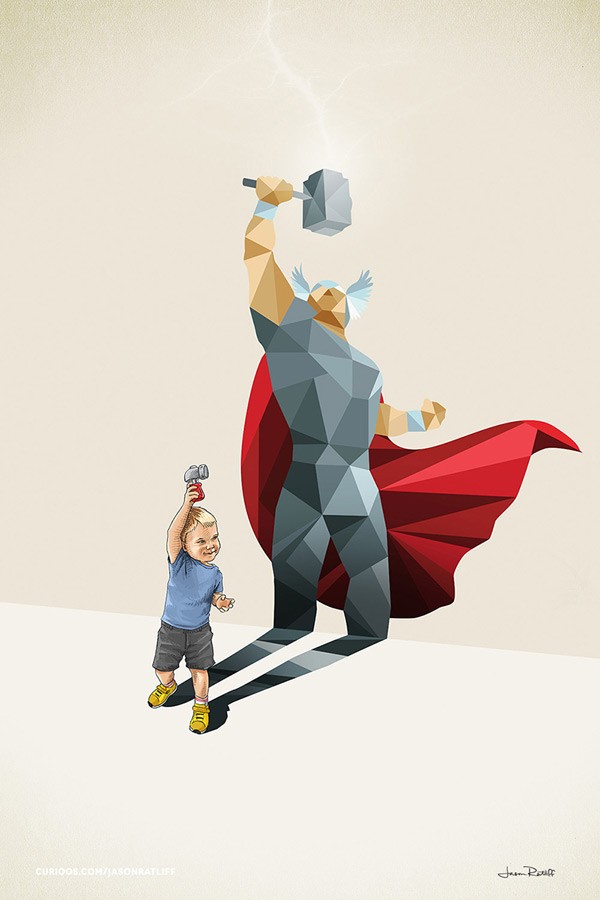 The Power of the Hammer – illustration art print.