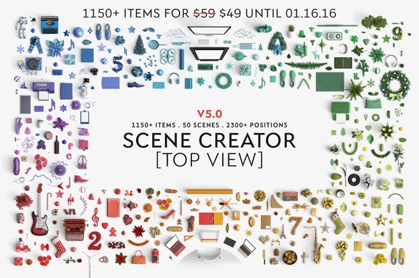 This extensive top view scene creator from the team of Qeaql is equipped with over 1150 items, 50 scenes, and more than 2300 positions.