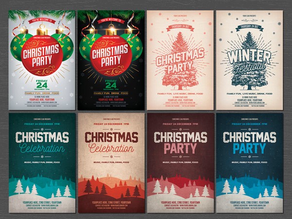 The Christmas flyer templates are based on different styles to meet every taste.