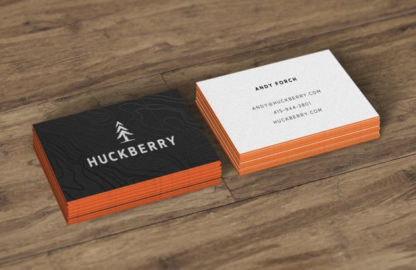 The two-sided Huckberry business cards.
