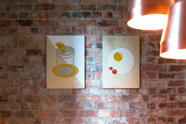 Studio Pop & Pac has created numerous prints to make the walls of the café more beautiful.