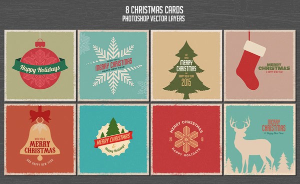 The bundle also includes 6 Christsmas cards with adobe Photoshop layers.
