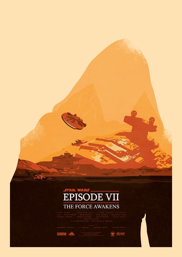 Star Wars Episode VII – The Force Awakens. Fan-made poster artwork by Niek de Groot, a Groningen, Netherlands based graphic designer.
