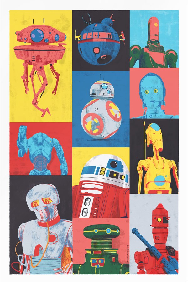 These aren't the droids your looking for. Star Wars fan art poster by Jorge De la Paz, an illustrator, character and graphic designer from Santiago, Chile.