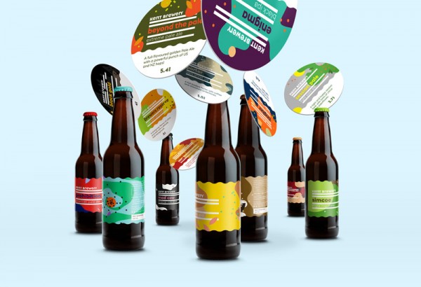 Kent Brewery beer labels redesign by Jan Baca.