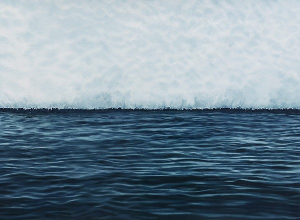 Lemarie Channel, Antarctica – work from 2015 with soft pastel on paper in the size of 44"x60".