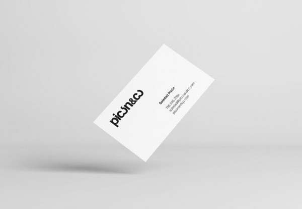 Like all branding materials, the business cards are based on a simple black and white look.