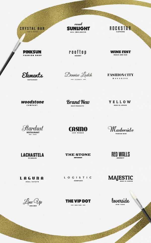 25 premade typography logos.