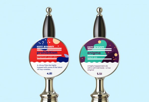 Two coaster designs used on the taps.