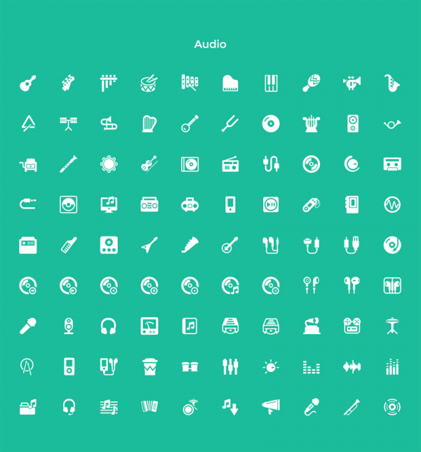 The set of Audio pictograms.