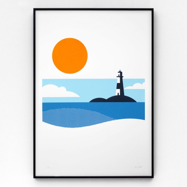 Lighthouse – A2 limited edition screen print in four colors on 270gsm Colorplan paper.