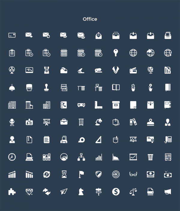 Also included, an Office icon set.