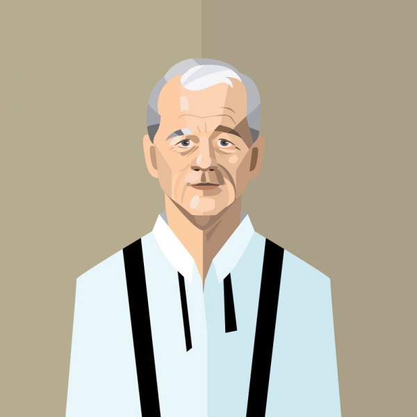 Vector portrait of Bill Murray.