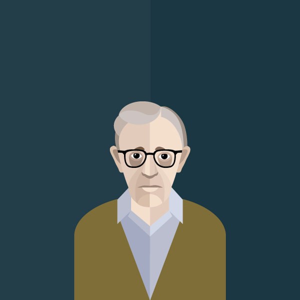 Woody Allen's sad face illustrated by Irina Kruglova.