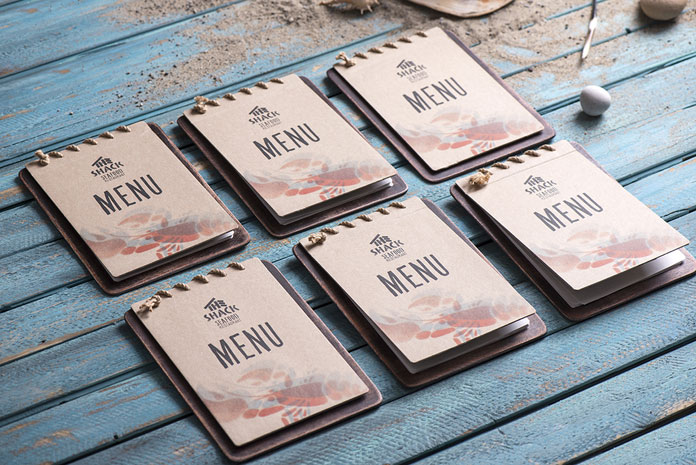 The Shack menus. The entire visual identity provides a friendly and natural look.