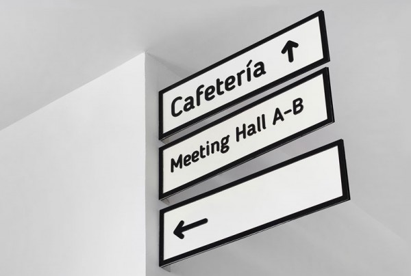 The wayfinding system within the center.