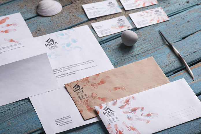 The Backbone Branding studio has also created a stationery set for the small seafood restaurant.