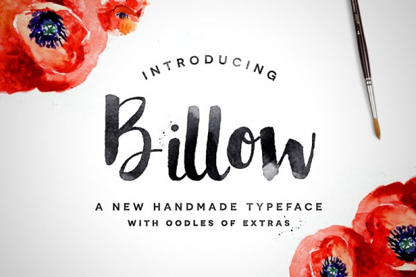 Billow is a new handmade brush typeface with oodles of extras.