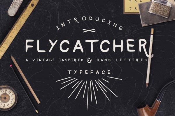 Flycatcher is a unique vintage inspired and hand lettered typeface.