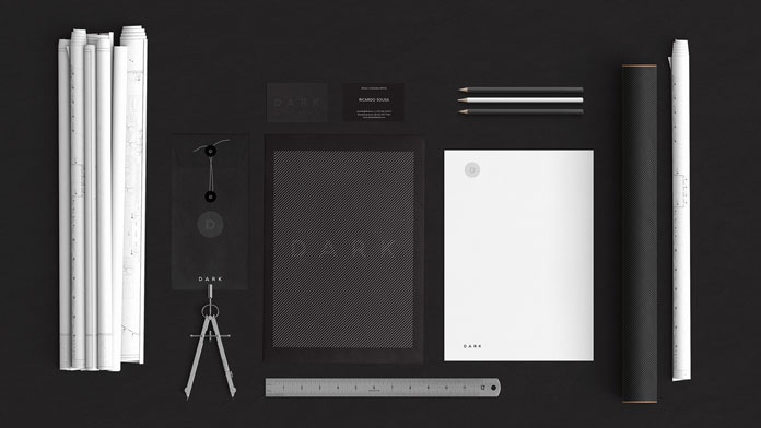 A modern and minimalist brand identity designed by agency Anti for Dark Architects.