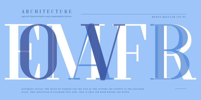 The architecture of the TT Moons font family.