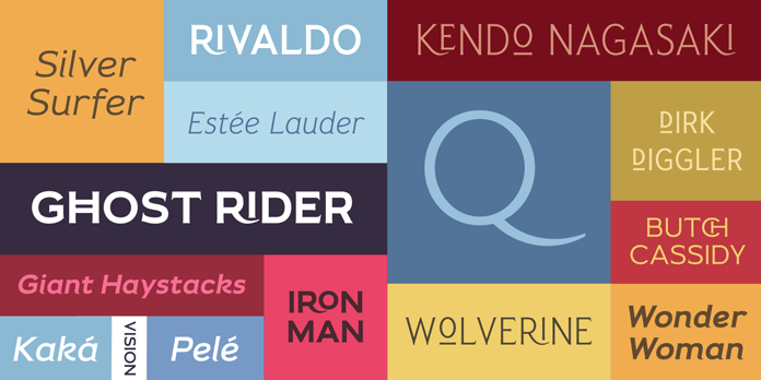 The family consists of four weights across three styles in both roman and italic fonts.
