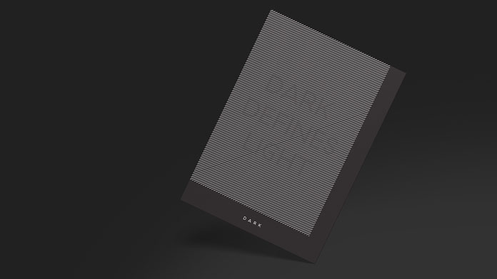 A nice typographic effect caused by subtle diagonal lines in white color on dark background.