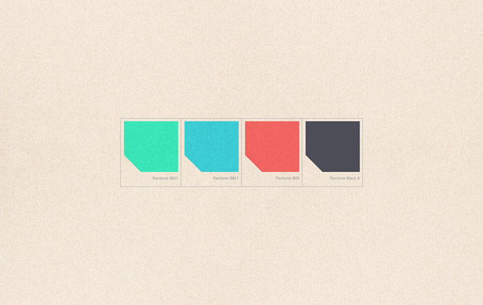 Firas Said has created a branding solution based on 4 colors including green, cyan, red, and black.
