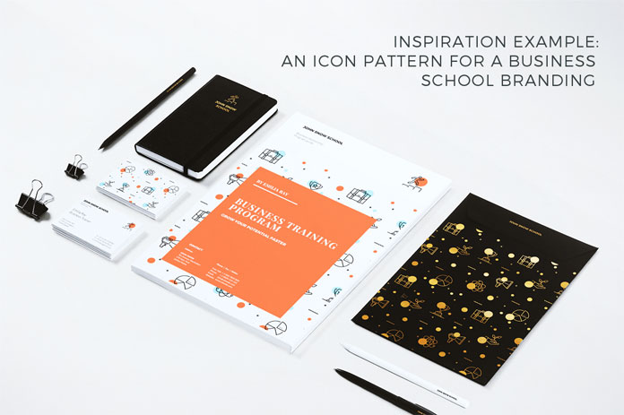 Inspiration example: A graphic pattern for a business school branding.