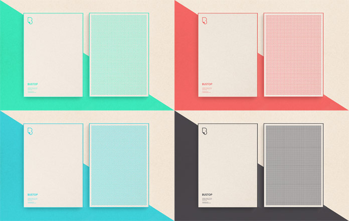Also the stationery has been designed using the four brand colors.
