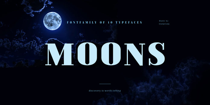 TT Moons, a slim serif with a strong contrast from foundry TypeType.