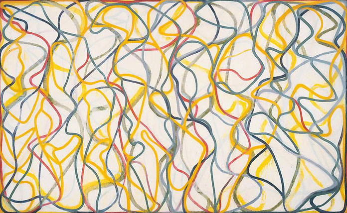 A study from 1991-1997 for the Muses (Hydra Version). Work by artist Brice Marden, created with oil on linen.